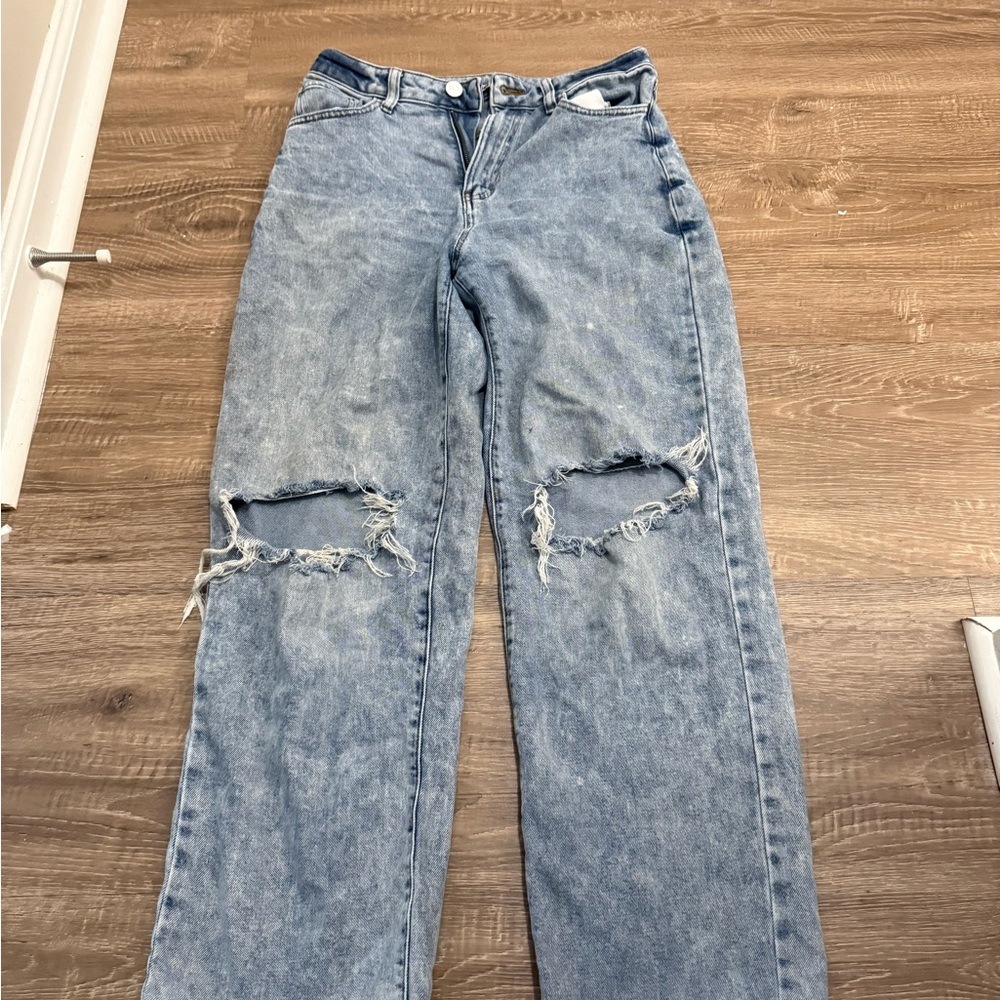 SO Light Blue Distressed Boyfriend Jeans